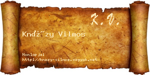Knézy Vilmos névjegykártya